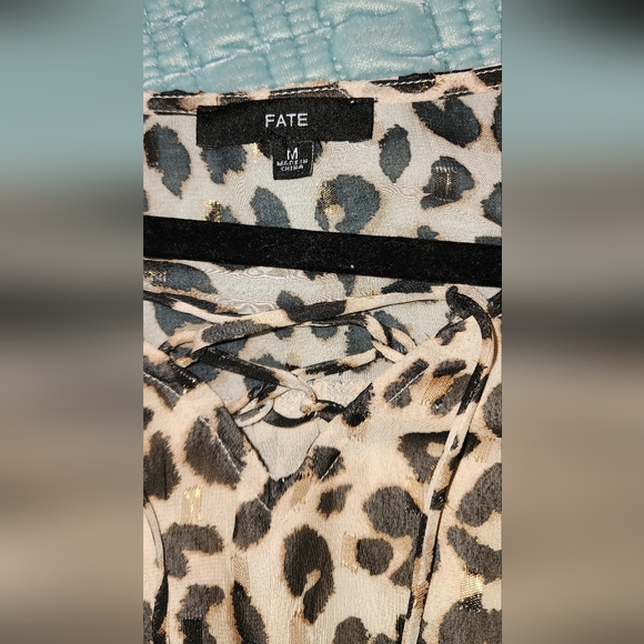 Fate Cheetah Print Lined Blouse Size Medium NWOT - Picture 5 of 7